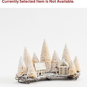 NWT Pottery Barn Lit Bottlebrush Winter Town Centerpiece